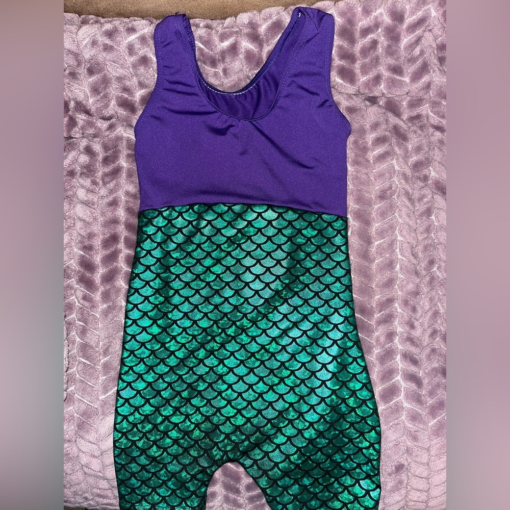Purple and Green Mermaid Scale Dress